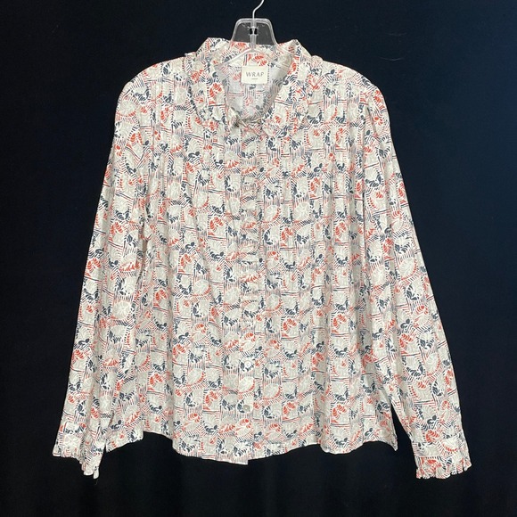 Wrap London Tops - Wrap London Ruffle Trim Button Down Shirt Cotton Peter Pan Collar Cottagecore 12